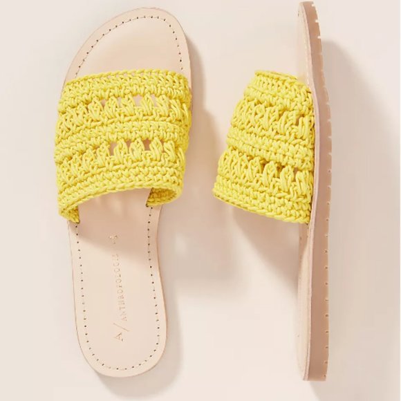 Anthropologie Yellow Crochet Sandals - Picture 5 of 5